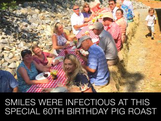 Smiles were infectious at this special 60th birthday pig roast celebration.