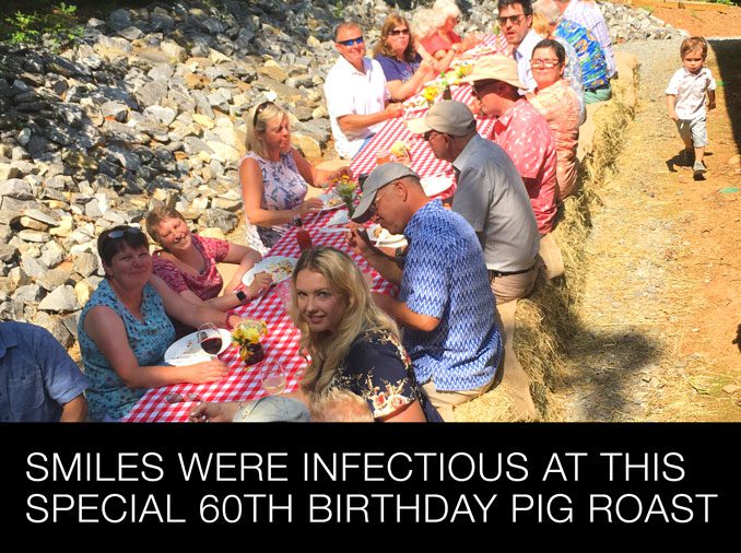 60th-Birthday-Pig-Roast Smiles were infectious at this special 60th birthday pig roast celebration.