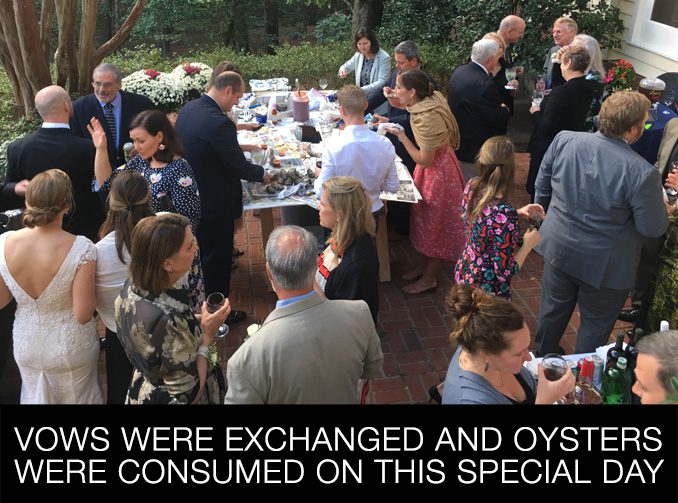 Vows were exchanged and oysters consumed on this special day. Vows were exchanged and oysters consumed on this special day.